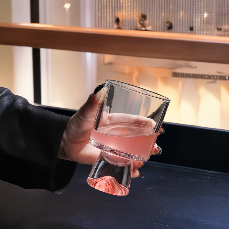 Wine Beer Foot - Pink Mountain Glass Cup, High-end Niche