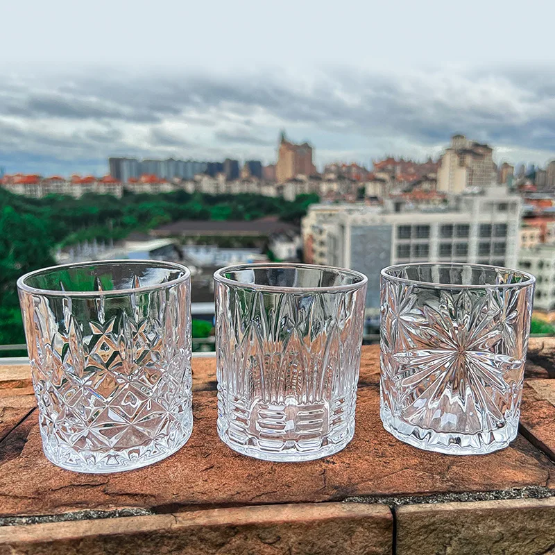 Wine Beer Spirit - 330ml Embossed Whiskey Cup Wine Glass