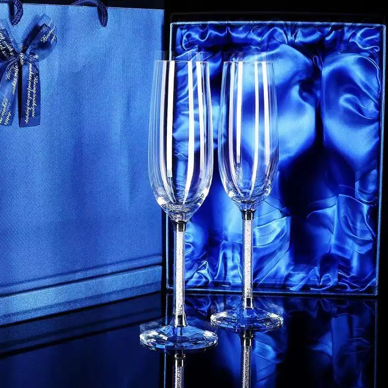 Champagne Flute Pair - Creative Wedding Wine Glass, Unique Cup,