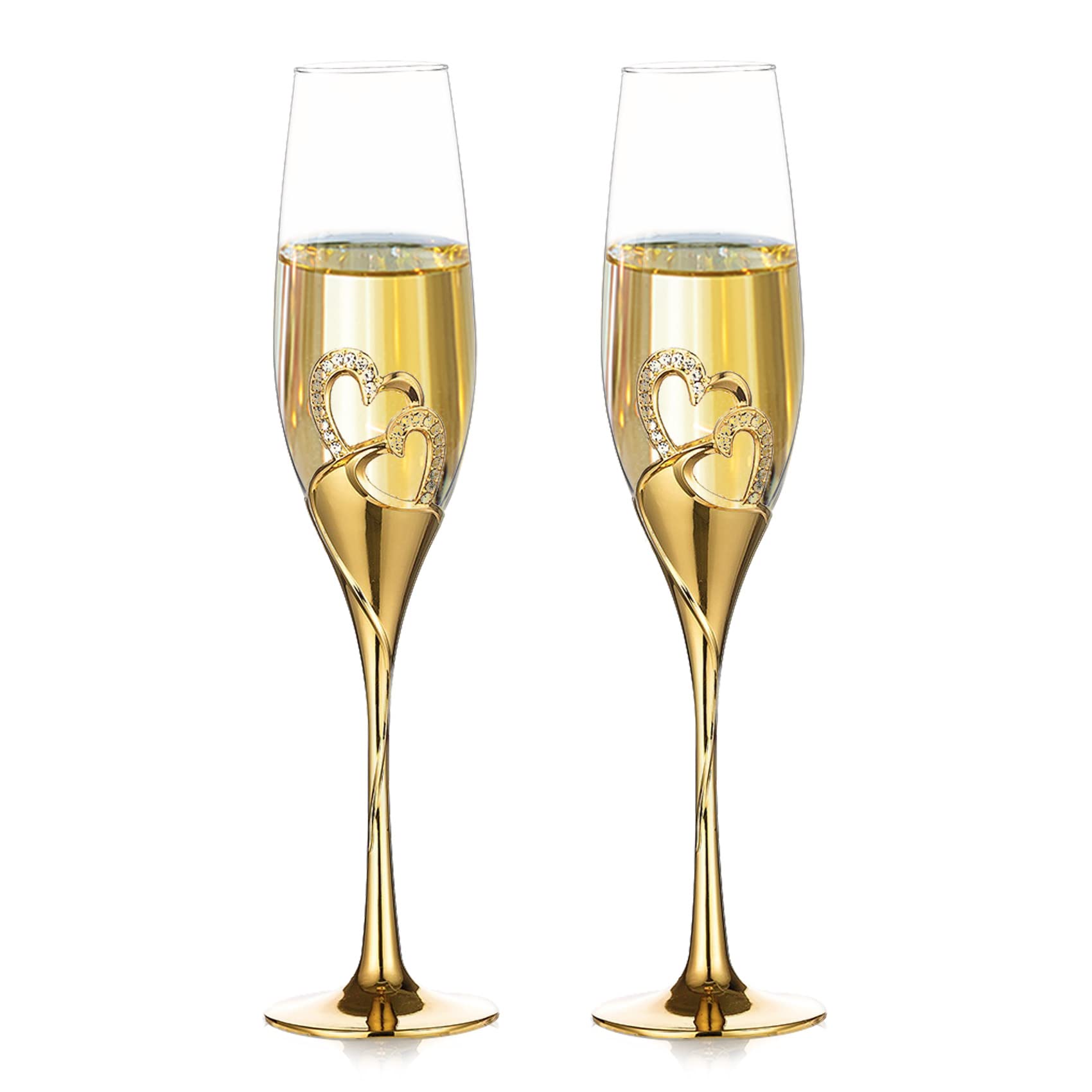 200ml Red Wine Glasses Crystal - Champagne Flute Pair review and price