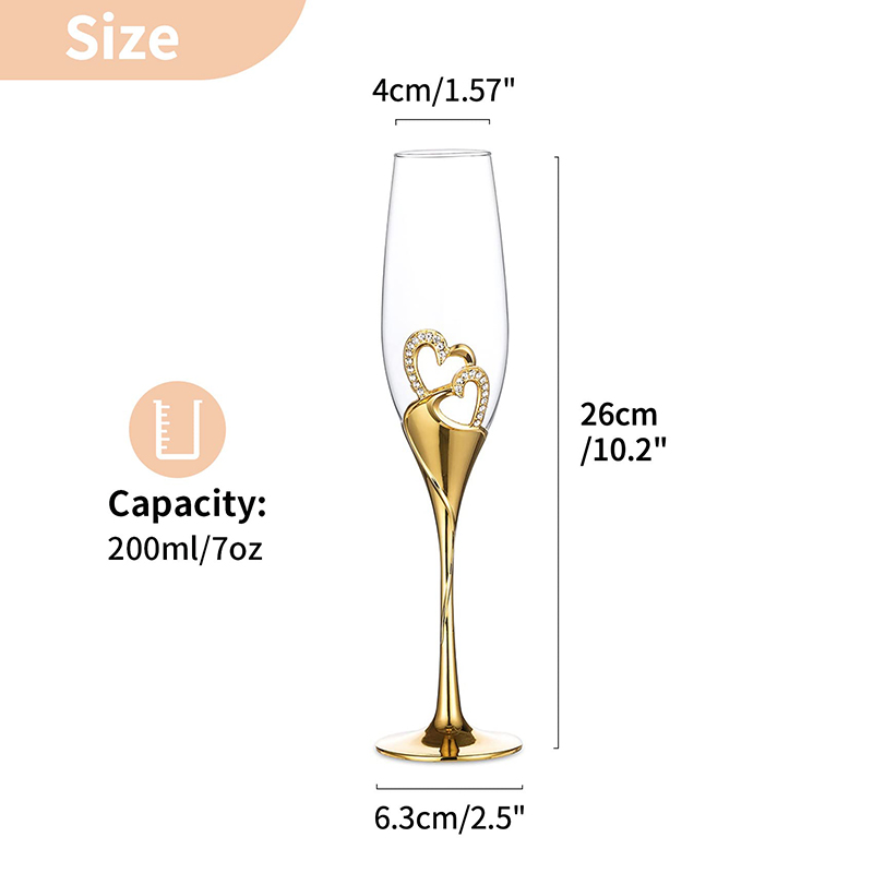 200ml Red Wine Glasses Crystal - Champagne Flute Pair review and price