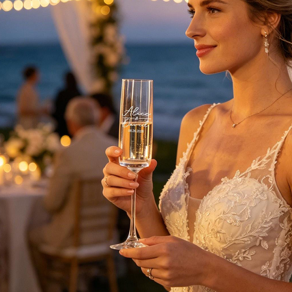 Custom Wedding Champagne Flute - Champagne Flute Pair review and price