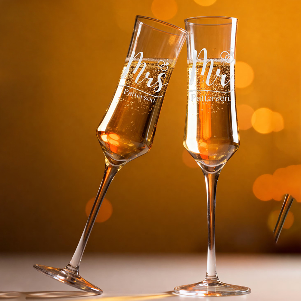 Custom Mr and Mrs Champagne Gl - Champagne Flute Pair review and price