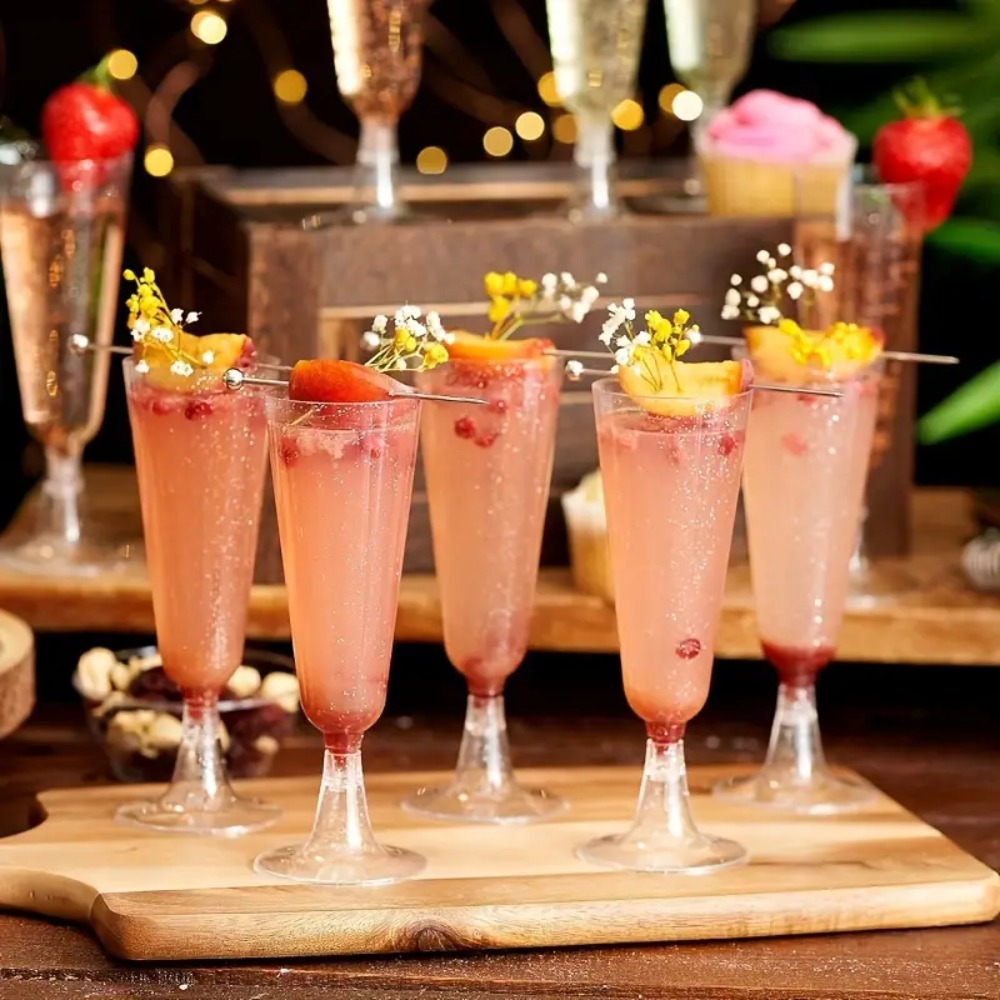 10pcs Clear Plastic Champagne  - Champagne Flute Pair review and price
