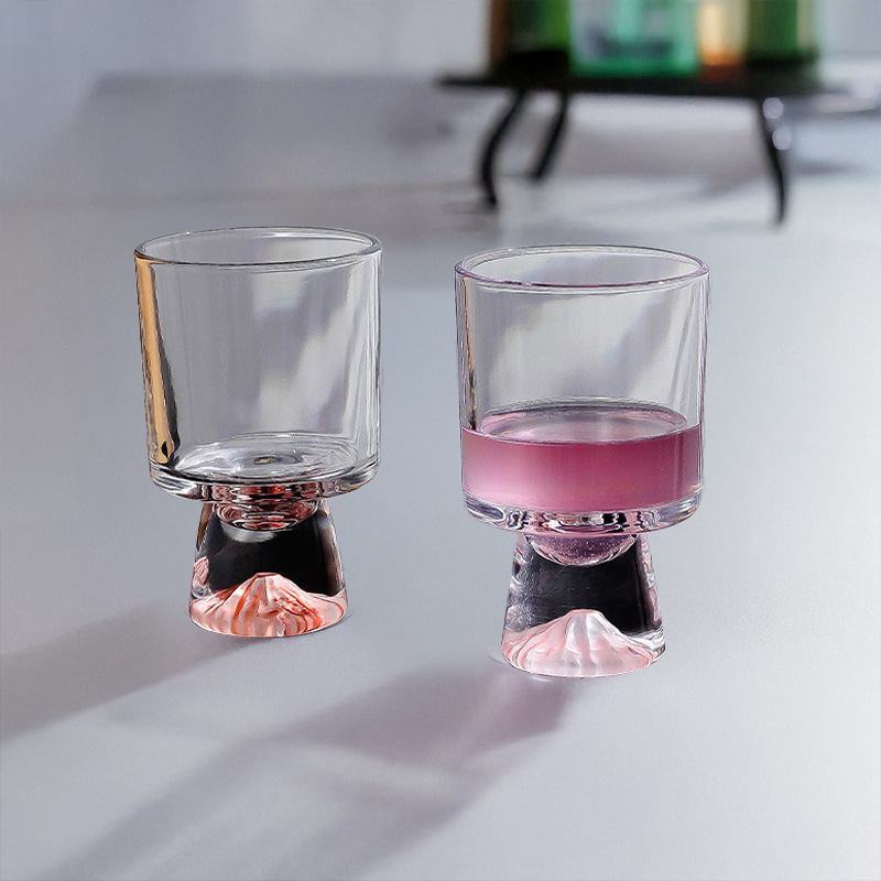 Pink Mountain Glass Cup, High- - Wine Beer Foot review and price