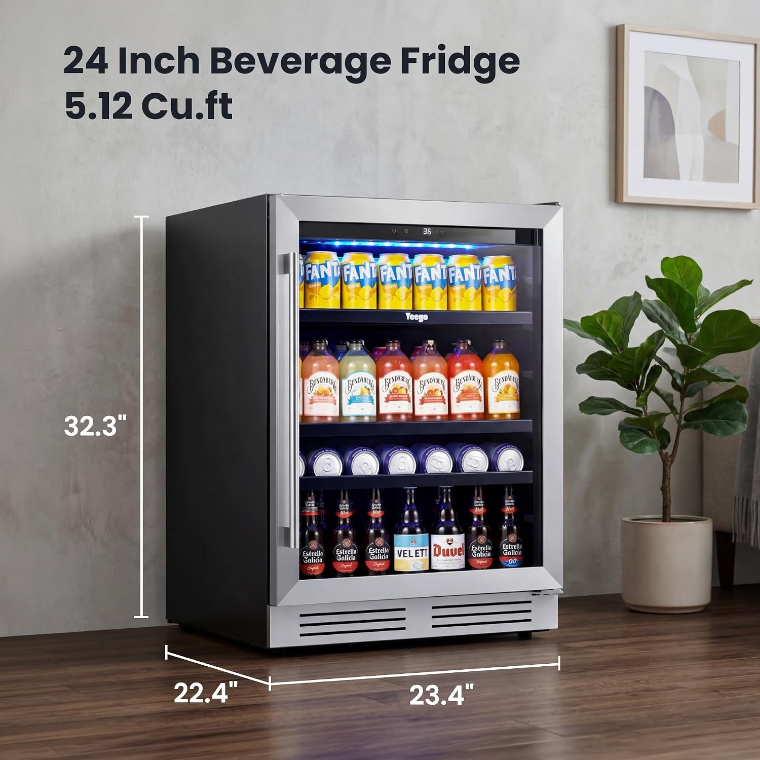 24 Inch Beverage Cooler Fridge - Wine And Beer Undercounter Fridge review and price