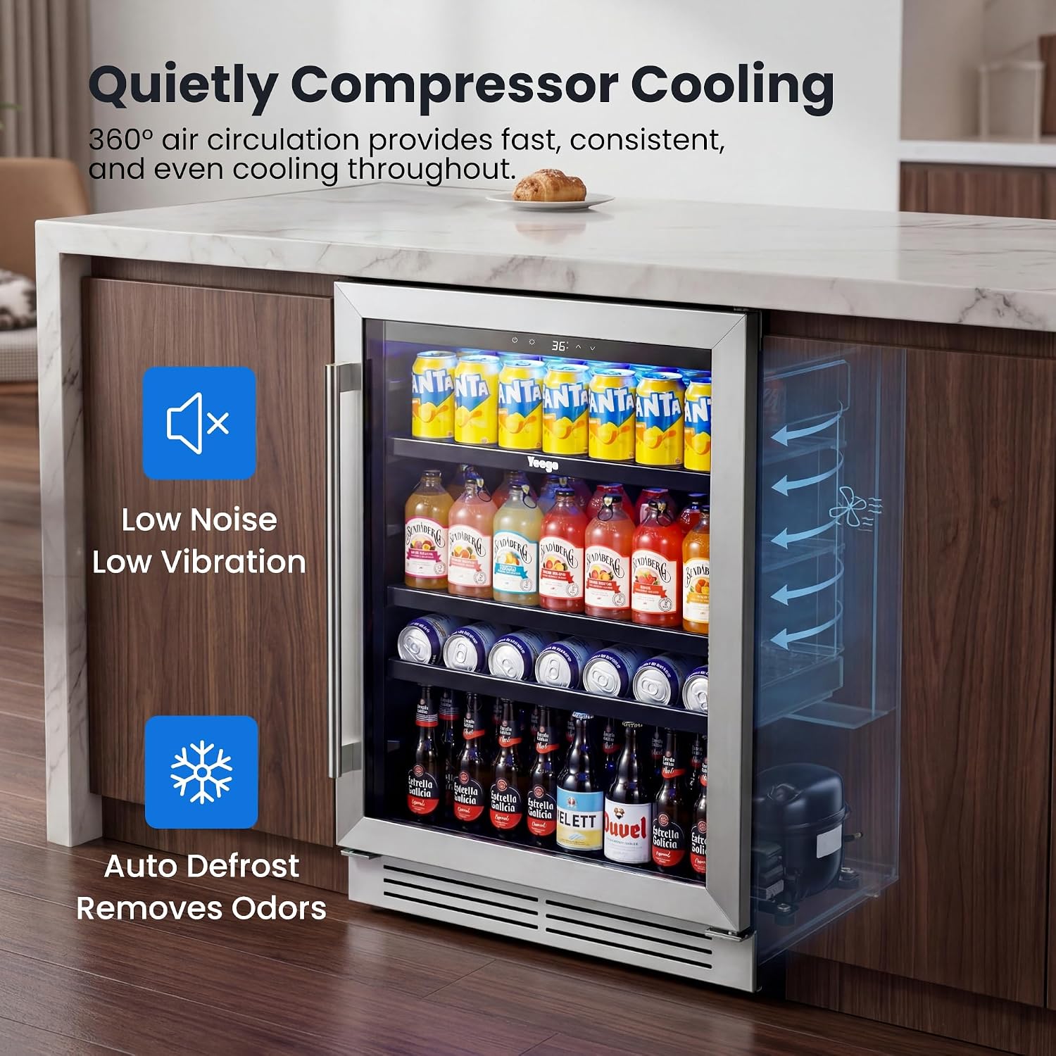 24 Inch Beverage Cooler Fridge - Wine And Beer Undercounter Fridge review and price