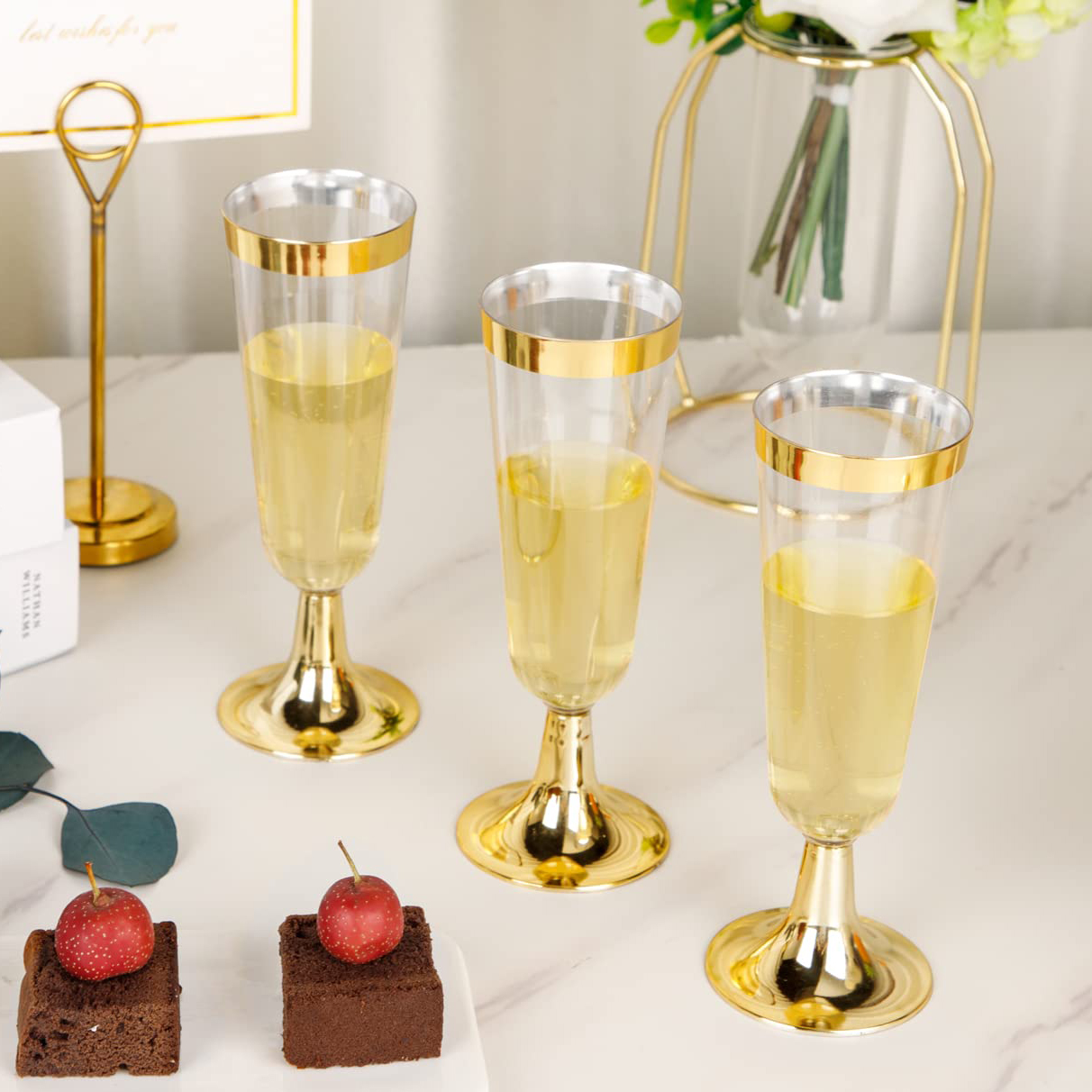 50pcs 5OZ Disposable Wine Cup  - Champagne Flute Pair review and price