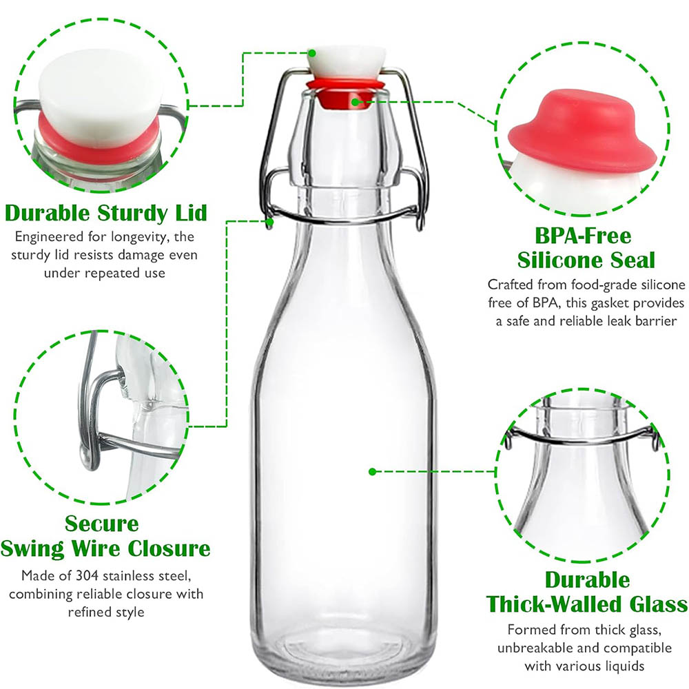 Swing Top Glass Bottles 8.5oz, - Wine Beer Spirits review and price