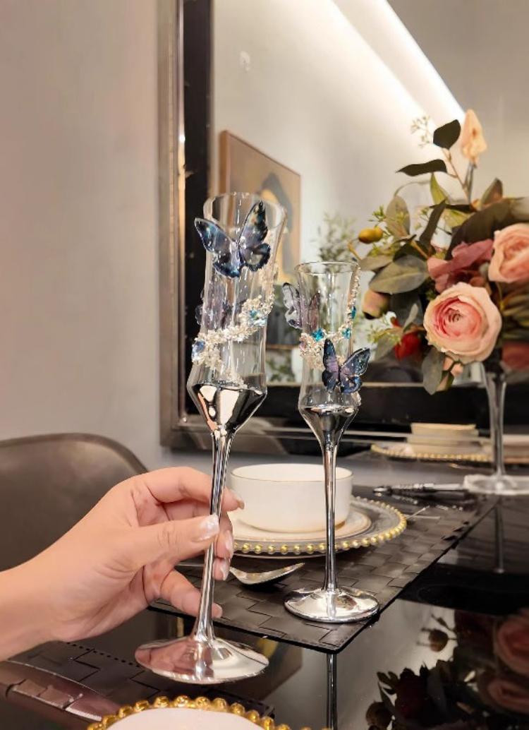 Butterfly Champagne Glass Elec - Champagne Flute Pair review and price