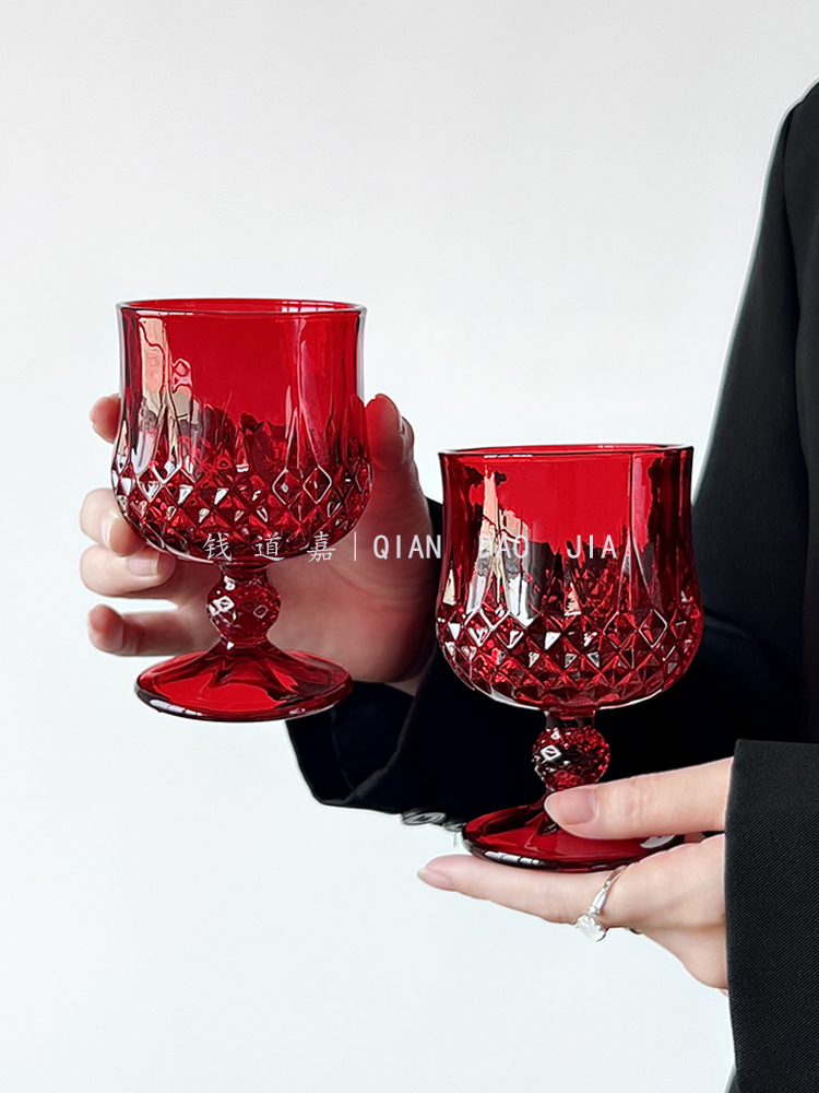 Vintage red ins style embossed - Wine Beer Foot review and price