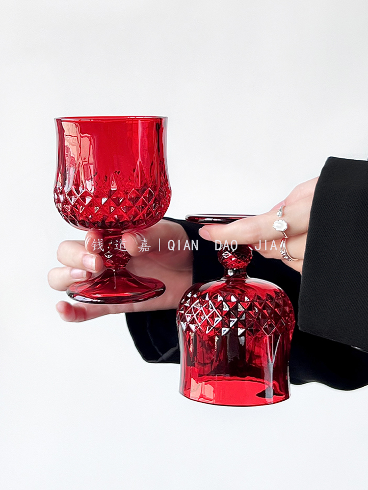 Vintage red ins style embossed - Wine Beer Foot review and price