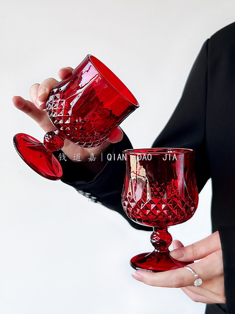 Vintage red ins style embossed - Wine Beer Foot review and price
