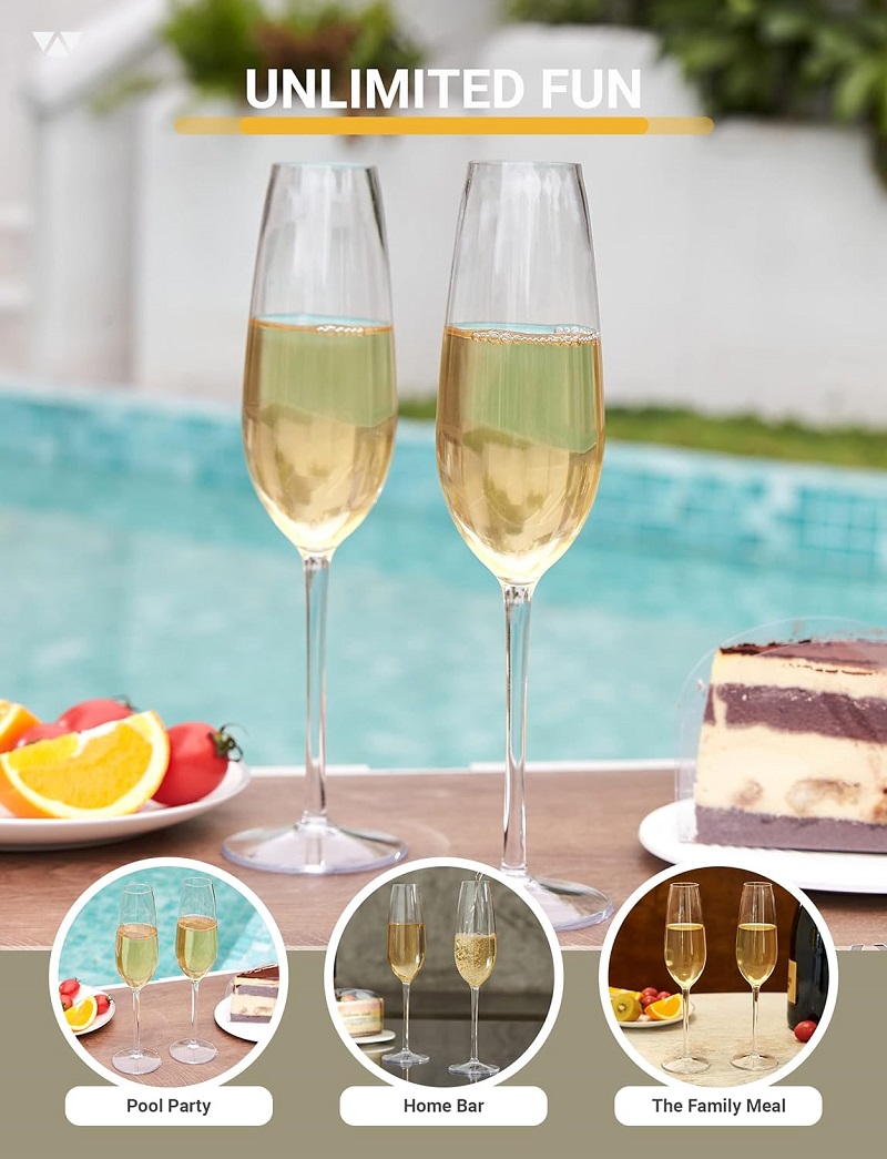 MICHLEY 2/4 pcs Unbreakable Ch - Champagne Flute Pair review and price