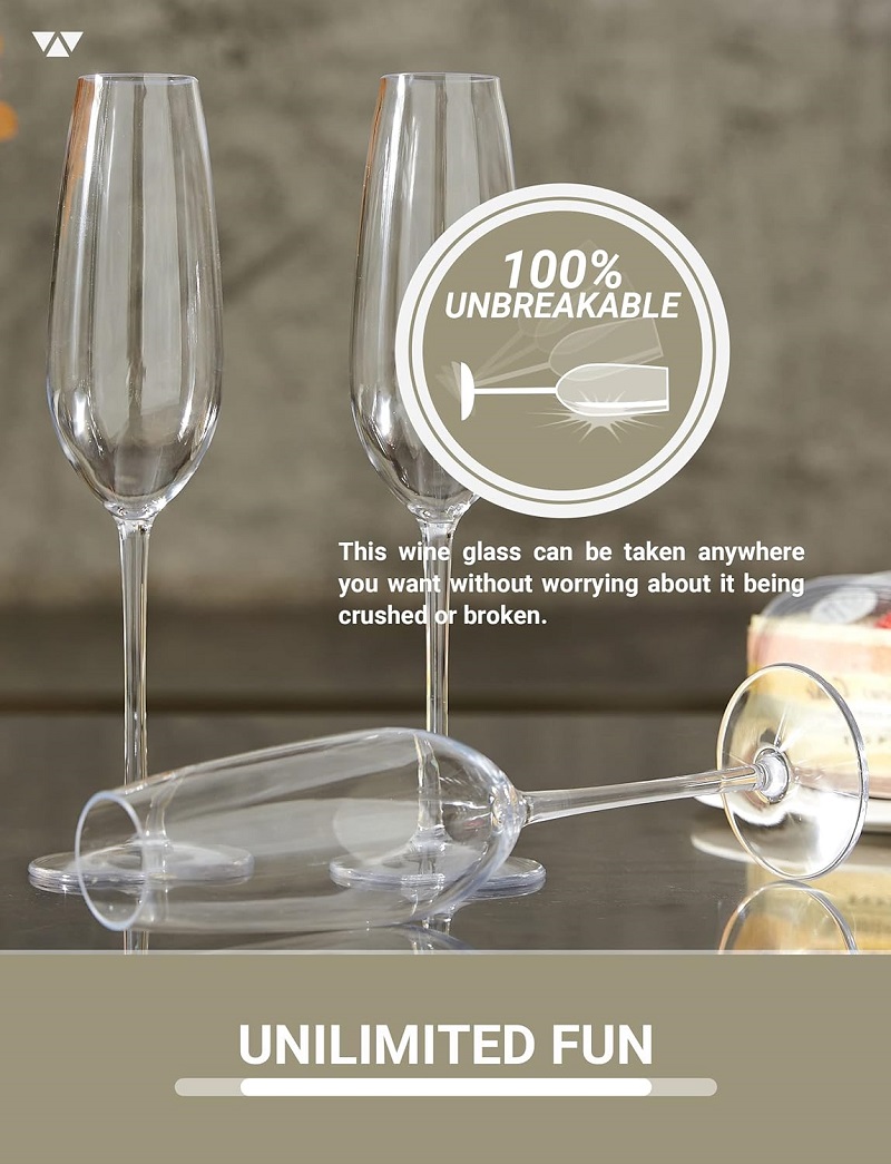 MICHLEY 2/4 pcs Unbreakable Ch - Champagne Flute Pair review and price